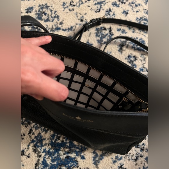 Black Leather Kate Spade Cross Body Purse - Picture 4 of 9